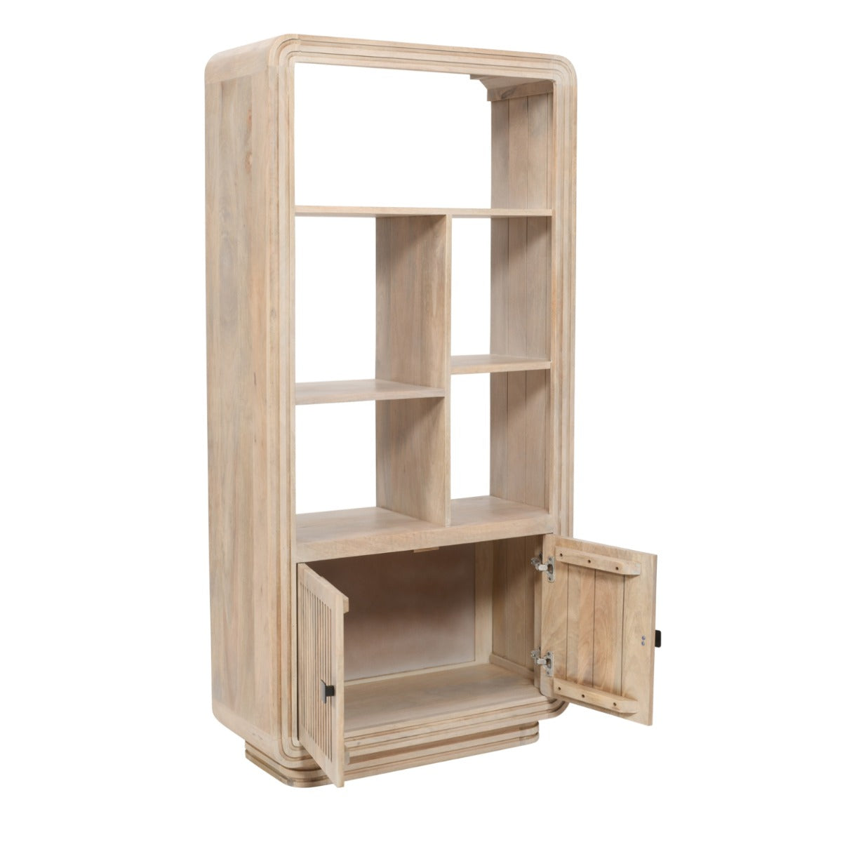 Hudson carved mango wood bookcase with intricate details