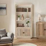 Hudson carved mango wood bookcase with intricate details