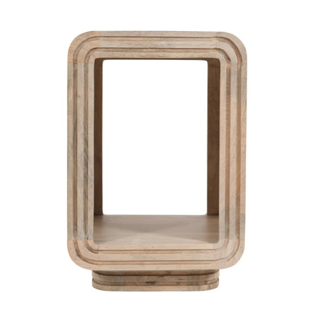 Handcrafted Hudson carved mango wood side table with intricate design