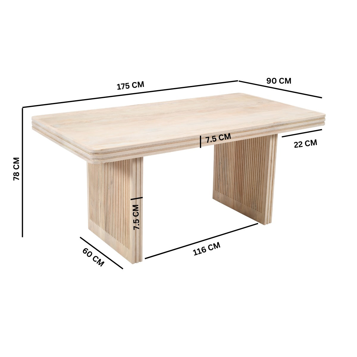 Hudson side table made of carved mango wood in a stylish setting
