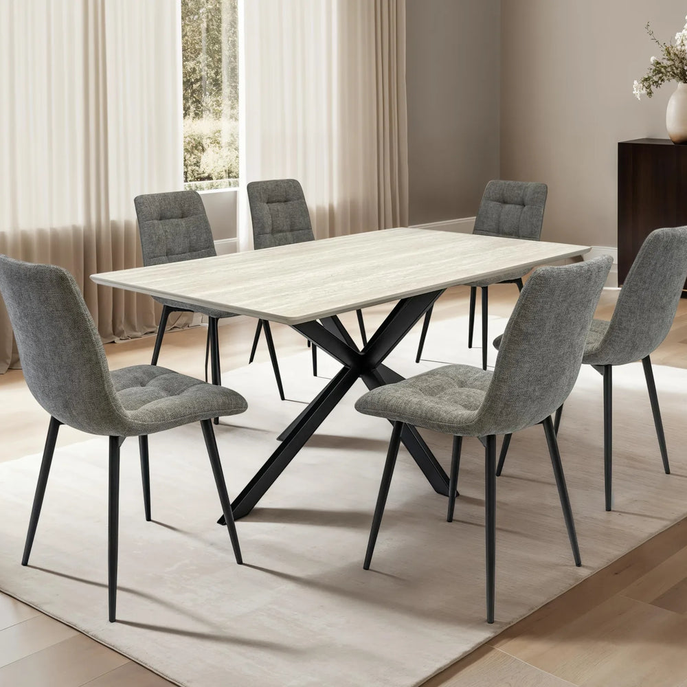 Rialto 1.6m Dining Table - Travertine Melamine