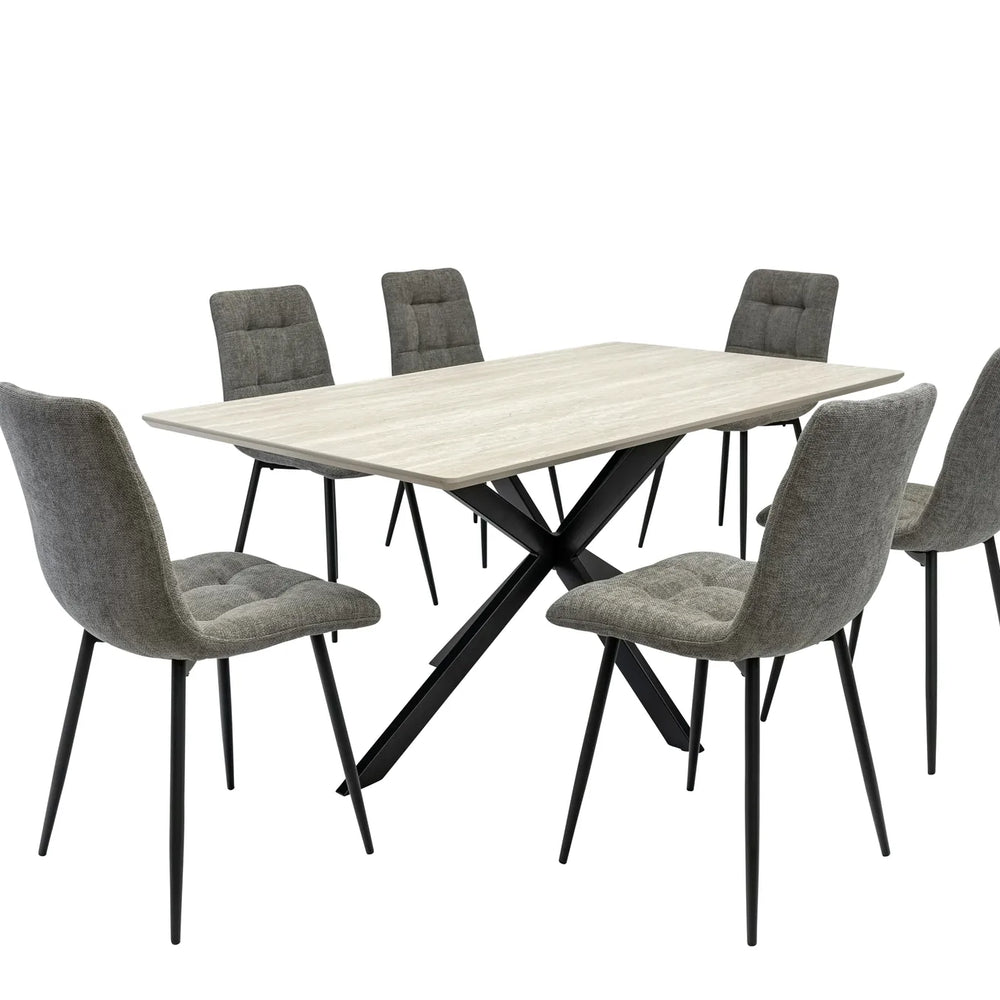Rialto 1.6m Dining Table - Travertine Melamine