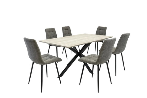 Rialto 1.6m Dining Table - Travertine Melamine