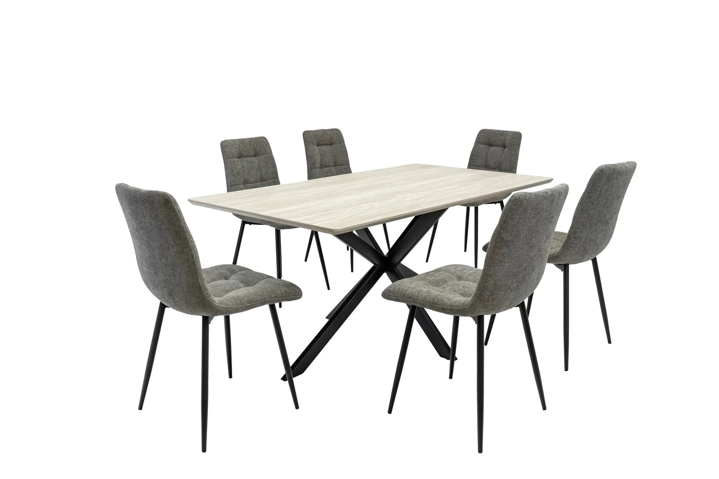 Rialto 1.6m Dining Table - Travertine Melamine