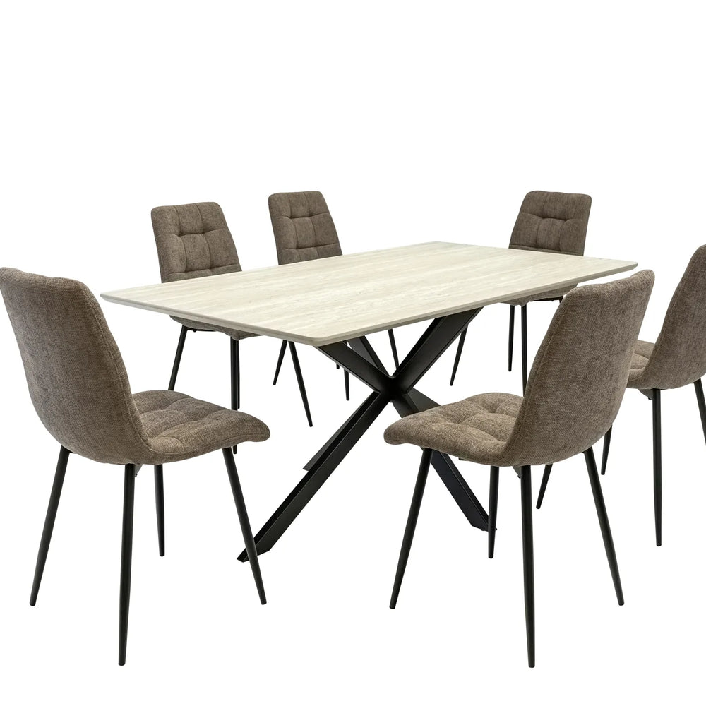 Rialto 1.6m Dining Table - Travertine Melamine