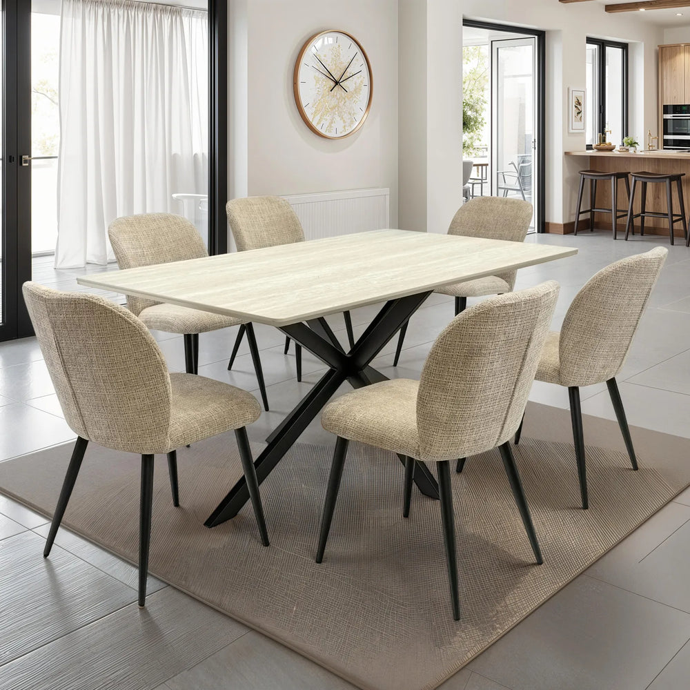 Rialto 1.6m Dining Table - Travertine Melamine