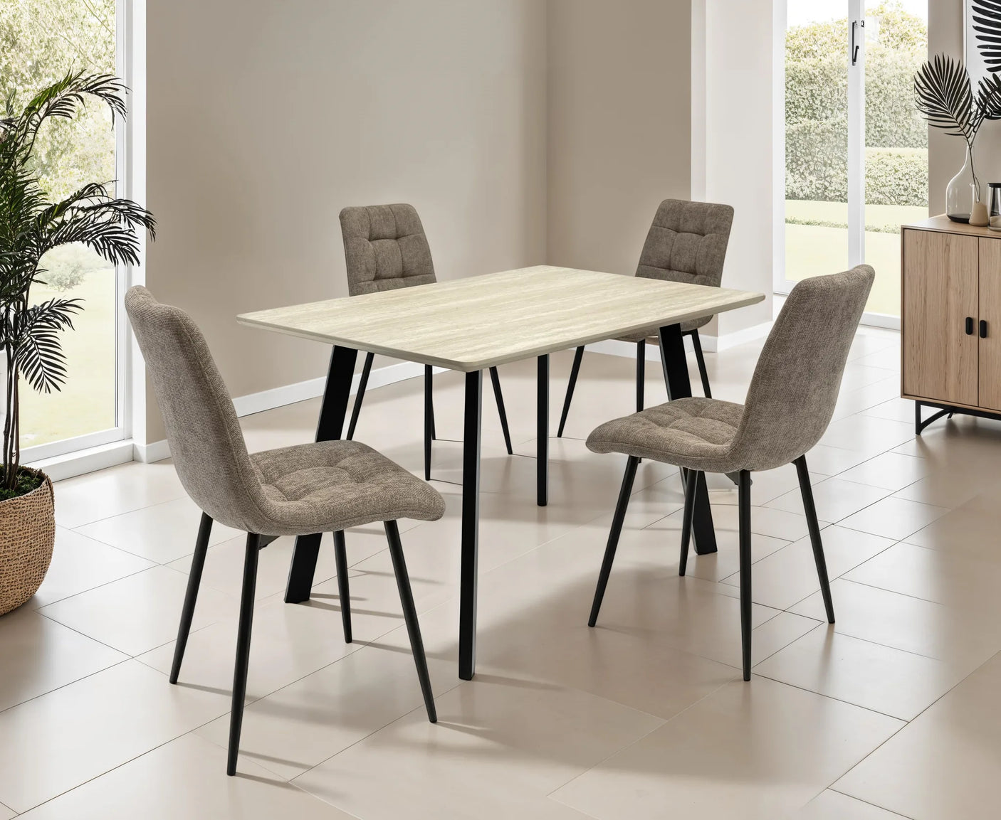Rialto 1.2m Dining Table - Travertine Melamine