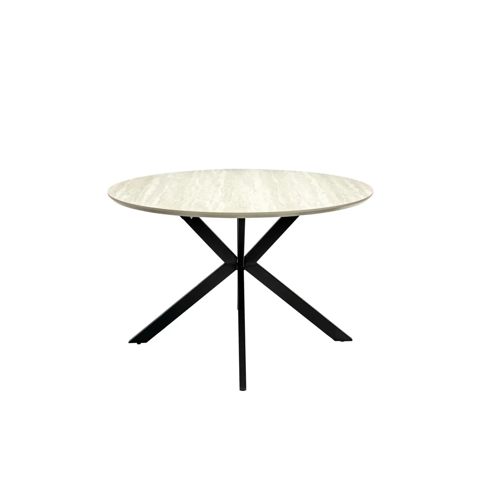 Rialto 1.2m Round Dining Table - Travertine Melamine