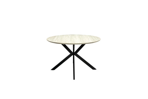Rialto 1.2m Round Dining Table - Travertine Melamine