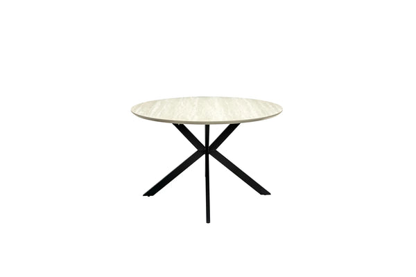 Rialto 1.2m Round Dining Table - Travertine Melamine