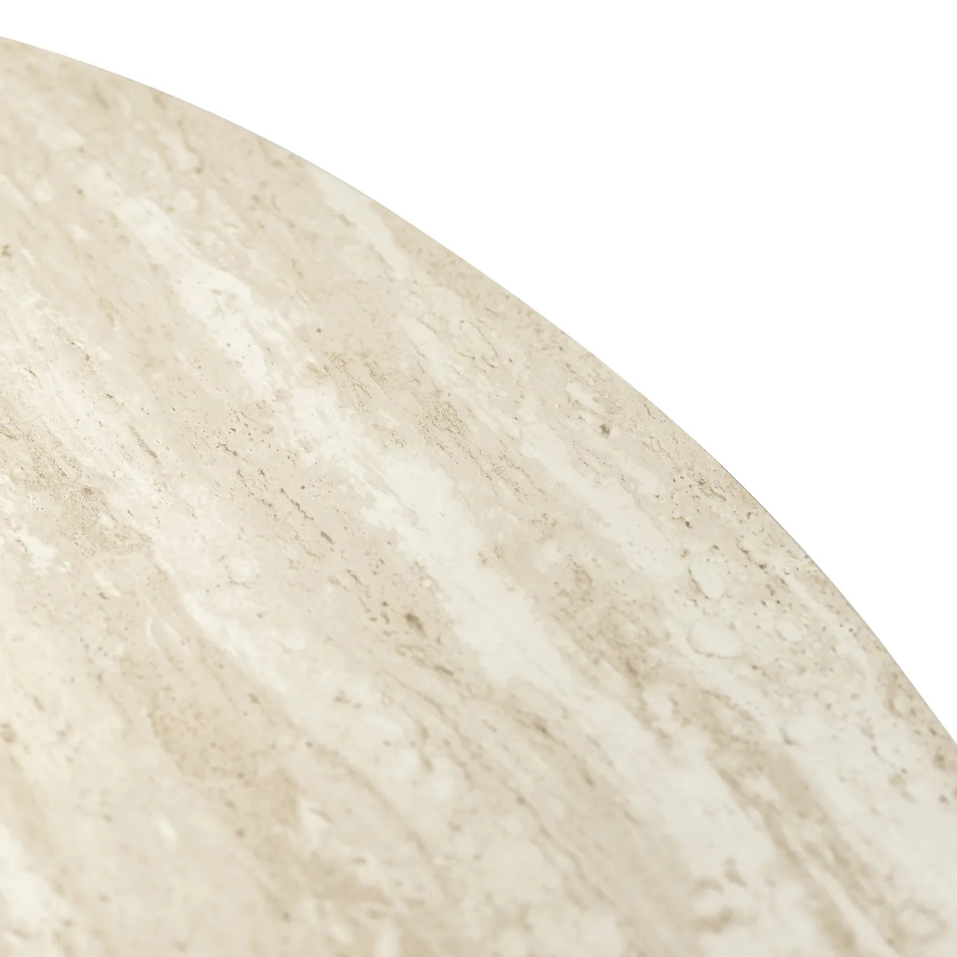 Close-up of a beige marble tile with subtle veining on a white background
