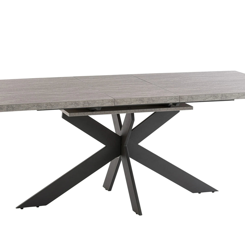 Light Grey Extending Dining Table 1.6m to 2m with Grey Legs