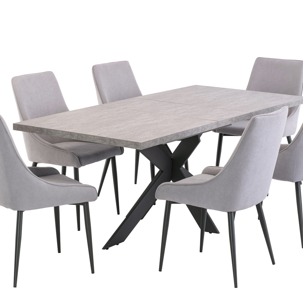 Stylish Grey Fabric Dining Chair with Grey Legs for Modern Homes