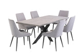 Stylish Grey Fabric Dining Chair with Grey Legs for Modern Homes