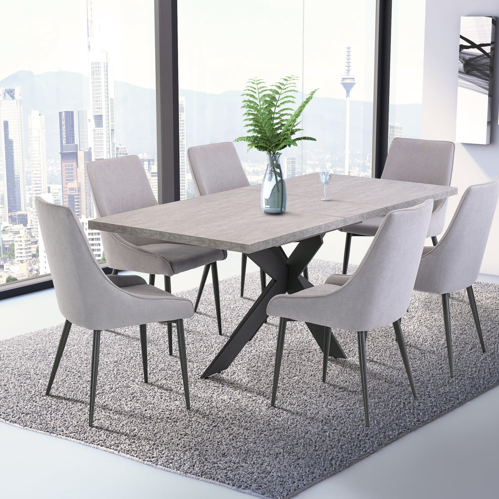 Stylish Grey Fabric Dining Chair with Grey Legs for Modern Homes