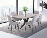 Stylish Grey Fabric Dining Chair with Grey Legs for Modern Homes