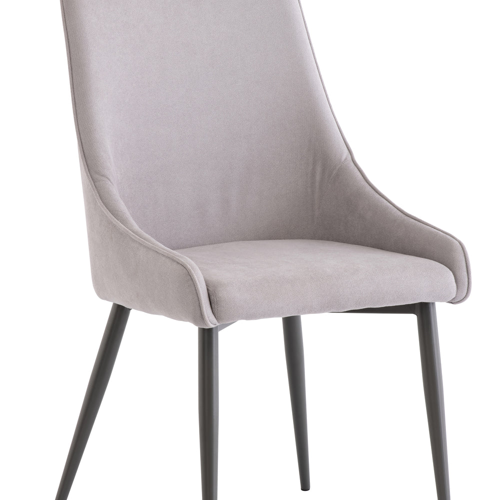 Stylish Grey Fabric Dining Chair with Grey Legs for Modern Homes