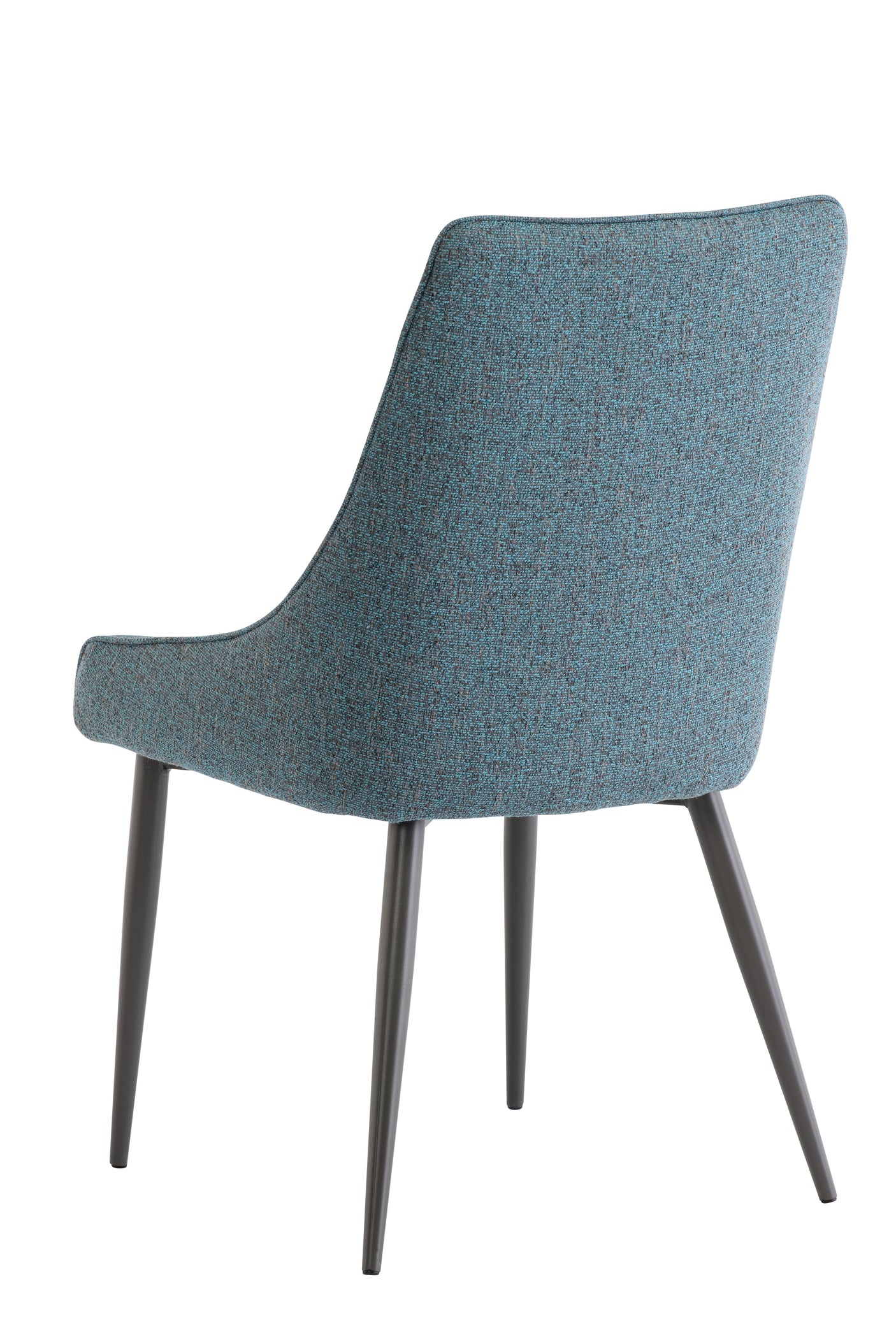 Stylish Teal and Grey Fabric Dining Chair with Grey Legs