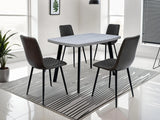 Stylish 1.2m Light Grey Dining Table with Black Legs