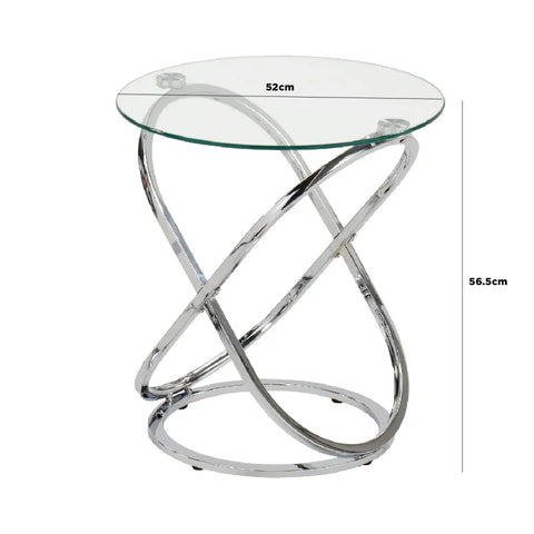 Rizzo Chrome End Table Glass