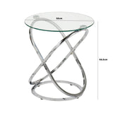 Rizzo Chrome End Table Glass