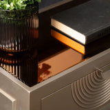 Elon 1-Drawer Telephone Table Gold with Clear Mirror Top