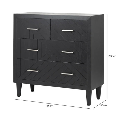 Solano 4-Drawer Black Chest - KD Legs