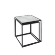 Set of 2 Black Metal Nesting Tables with White Spiral Top