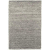 Grey textured area rug with subtle horizontal striped pattern