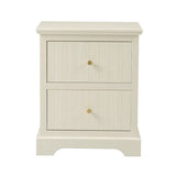 Lindon 2 Drawer Bedside Cabinet White with Gold Handles