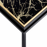 Black & Gold Metal Coffee Table with Tray