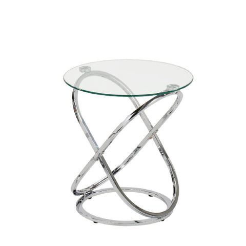 Rizzo Chrome End Table Glass Top - DSP KD