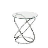 Rizzo Chrome End Table Glass Top - DSP KD
