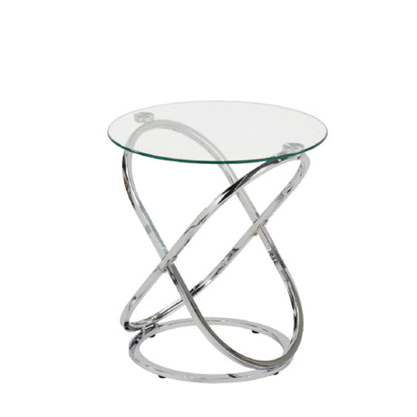 Rizzo Chrome End Table Glass Top - DSP KD