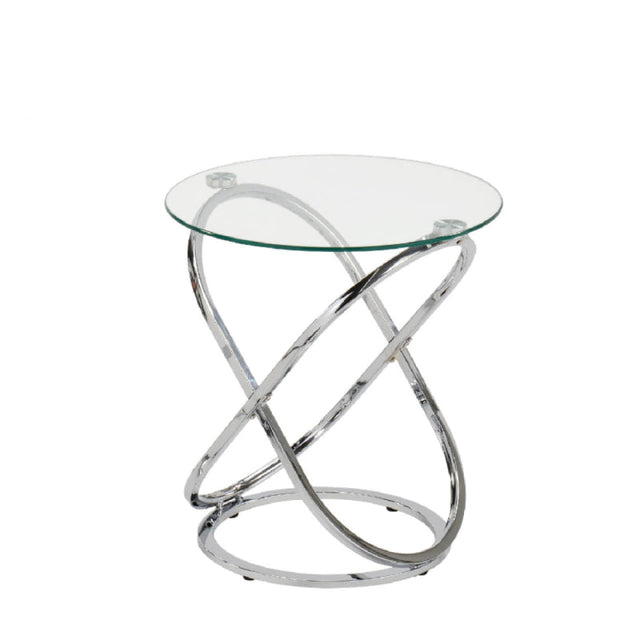 Rizzo Chrome End Table Glass Top - DSP KD