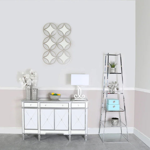 Logan Steel & Clear Glass 5-Tier Ladder Display Unit