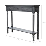 Delta Medium 3 Drawer Console Table Dark Grey - Ball Handle