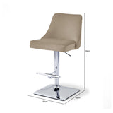 Eris Taupe Velvet Bar Stool with Chrome Legs