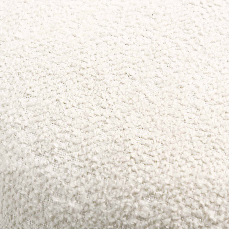 120cm White Boucle Bench with Black Legs