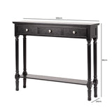 Delta Medium Black 3 Drawer Console Table with Ball Design Handle