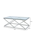 Imperia Stainless Steel Coffee Table Glass Top