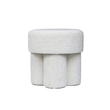 47.5cm Ivory Chenille Round Stool