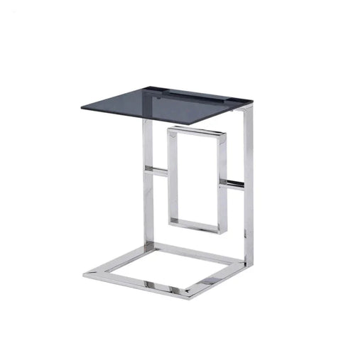 Apex Stainless Steel Console Table with Smoked Glass Top