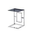 Apex Stainless Steel Console Table with Smoked Glass Top