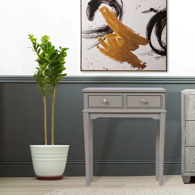 Medium Taupe 2 Drawer Console Table