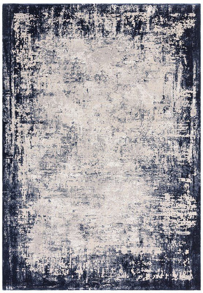 Kuza Border Navy Rug