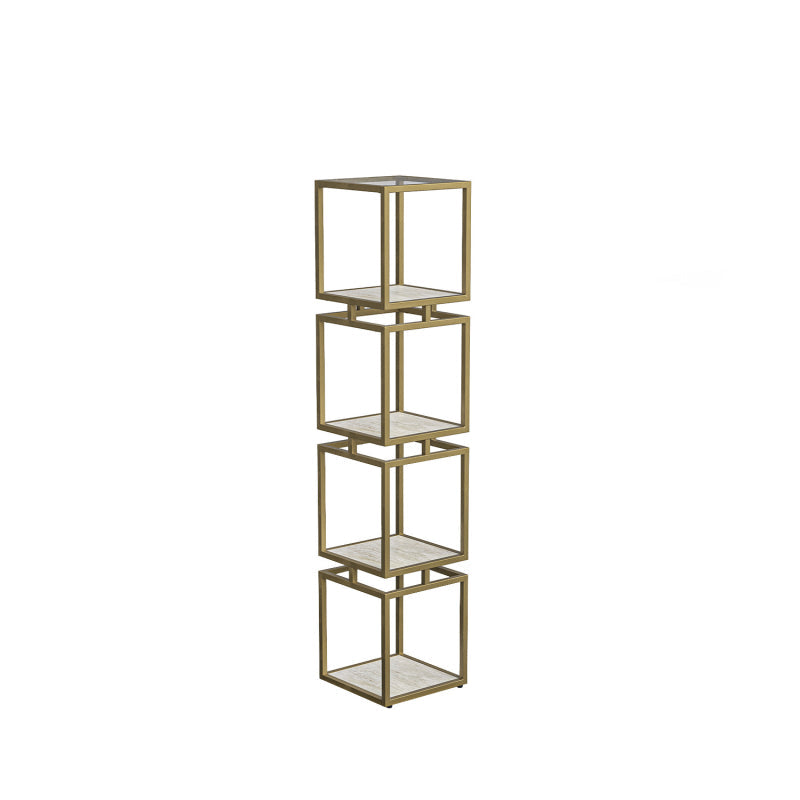 4-Tier Square Display Unit Cream and Gold