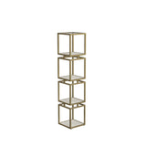 4-Tier Square Display Unit Cream and Gold