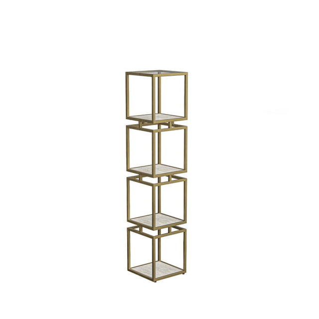 4-Tier Square Display Unit Cream and Gold