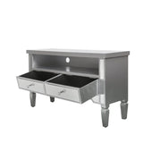 Vista 2-Drawer Champagne Wood Mirror Entertainment Unit